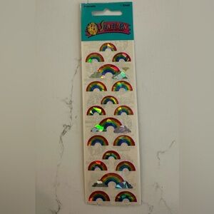 Sandy lion vintage sticker prismatic rainbow  cloud set